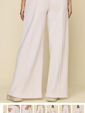 POPFLEX Cream Wide-Leg High-Rise Pants